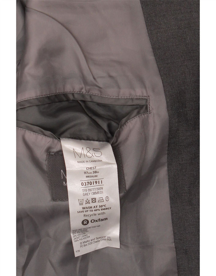 Marks & Spencer Herre 2-knaps blazerjakke UK 38 Medium Grey Polyester