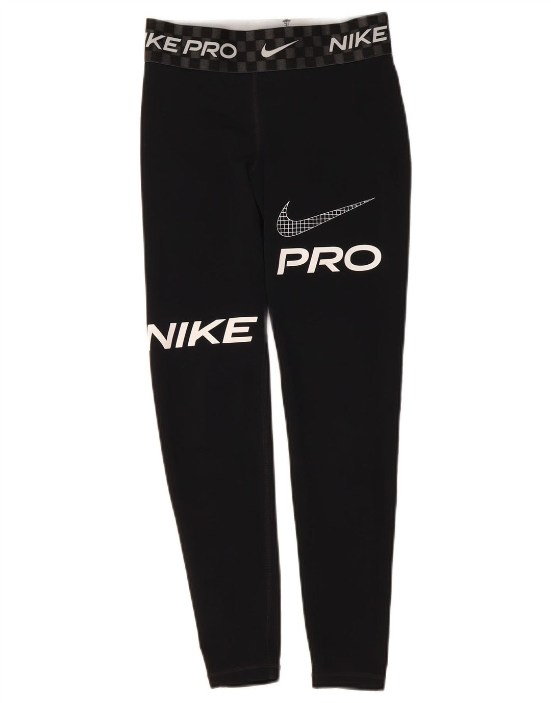 Nike Dame Dri Fit Graphic Crop Leggings UK 8 Small Black