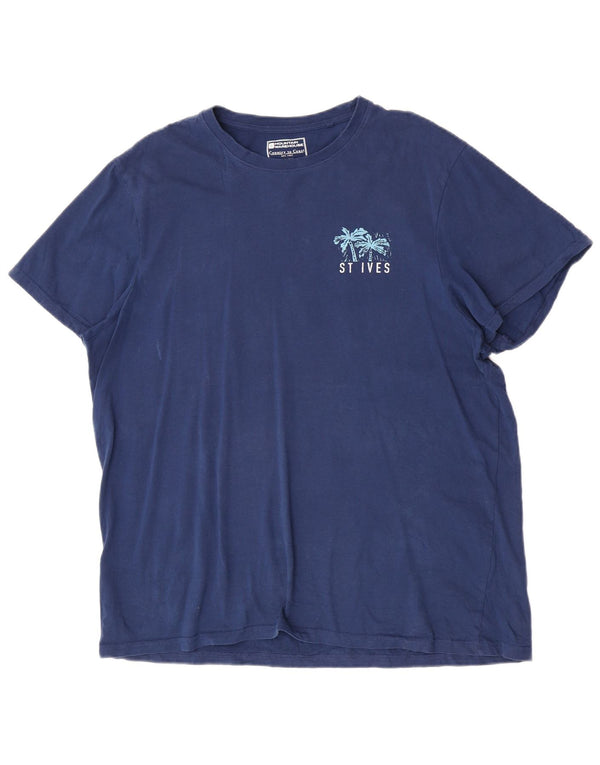 Mountain Warehouse Herre grafisk T-shirt top XL marineblå bomuld