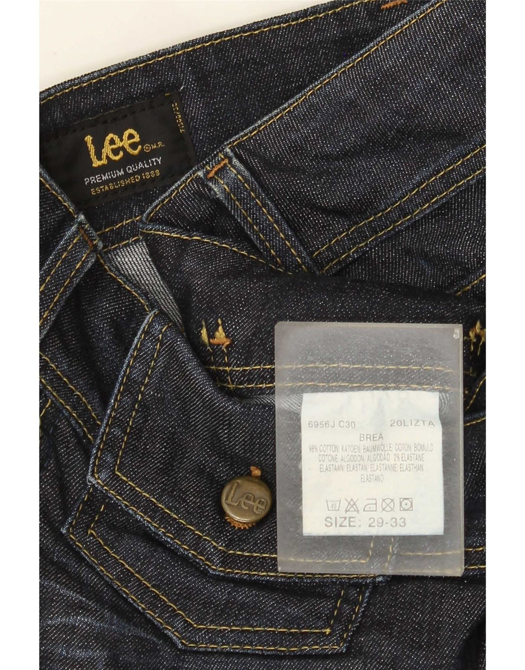 Lee Womens Brea Slim Jeans W29 L33 Marineblå Bomuld