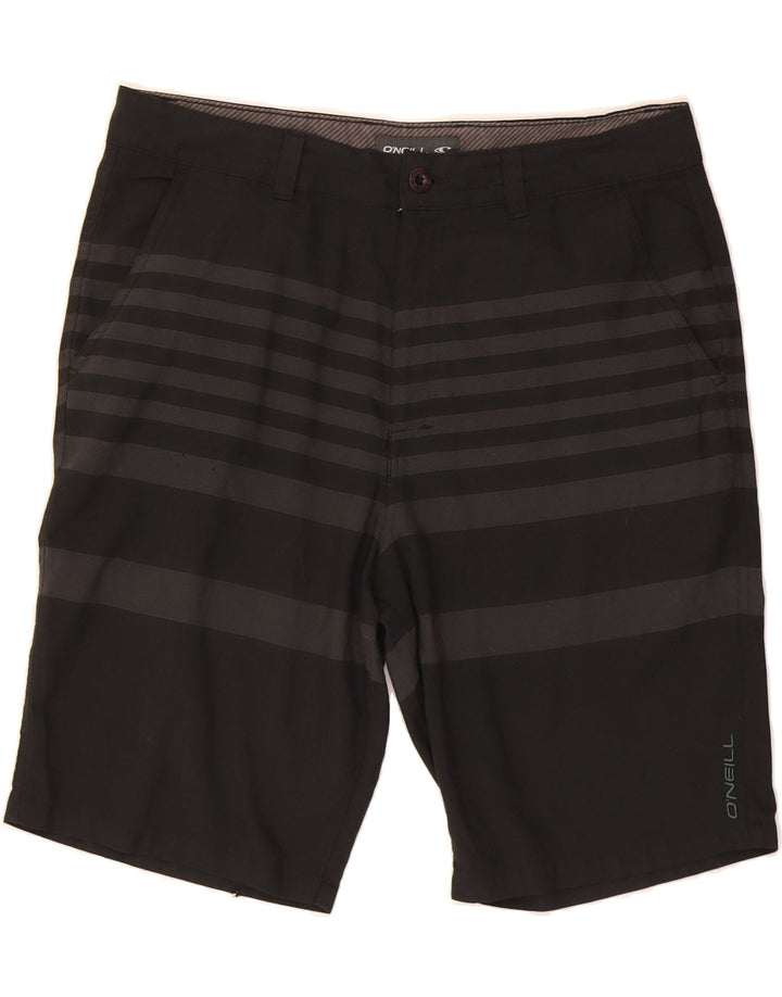 O'NEILL Mens Chino Shorts W36 Large  Black Striped Polyester Vintage O'Neill and Second-Hand O'Neill from Messina Hembry 