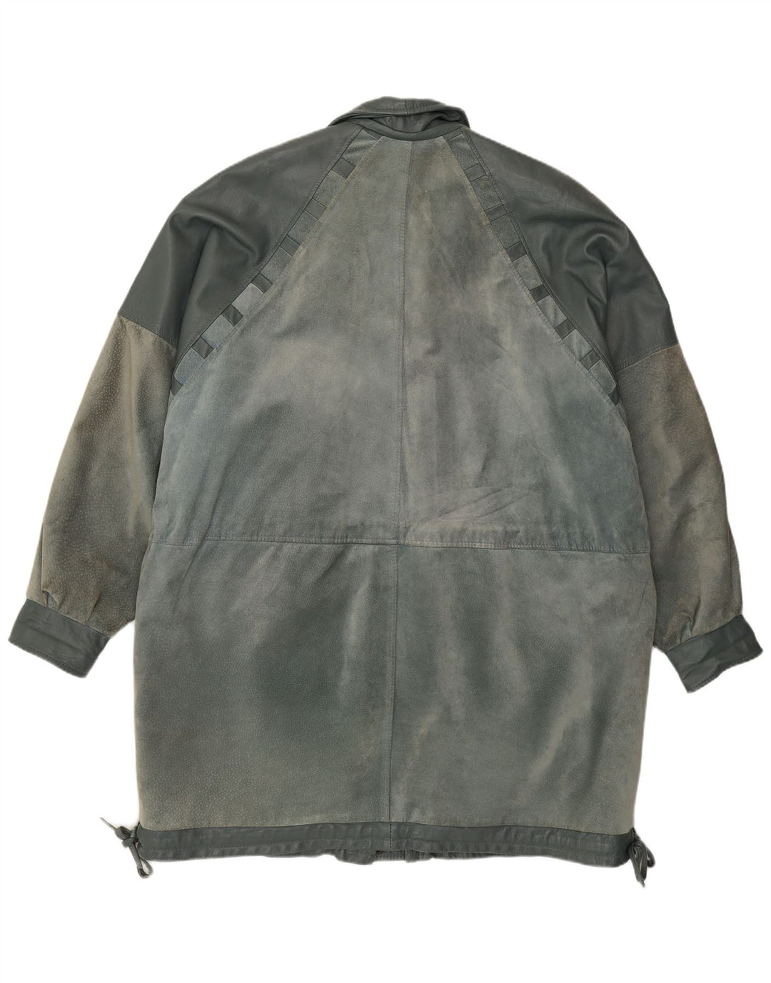 Vintage læderfrakke til kvinder UK 22 2XL Blå