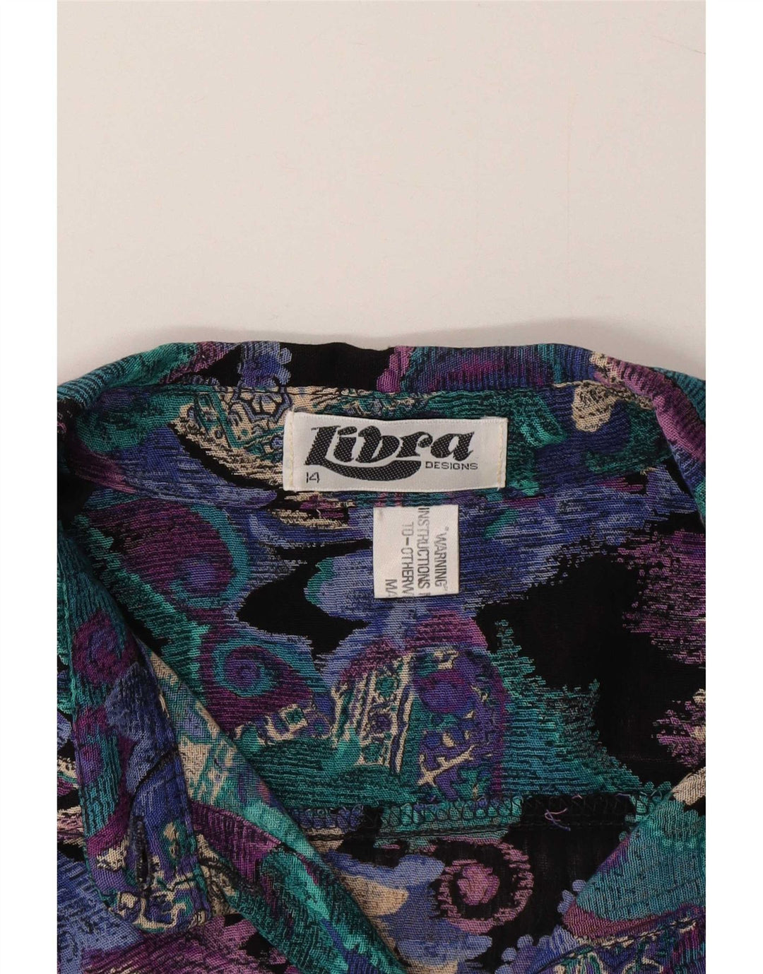 Libra Womens Shirt Bluse UK 14 Large Multicolored Paisley Viscose