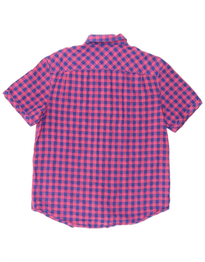 Penguin Herre kortærmet skjorte Large Pink Gingham