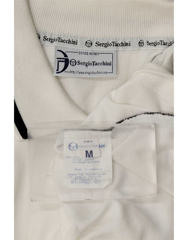 Sergio Tacchini Herre poloshirt Medium White Colourblock Bomuld