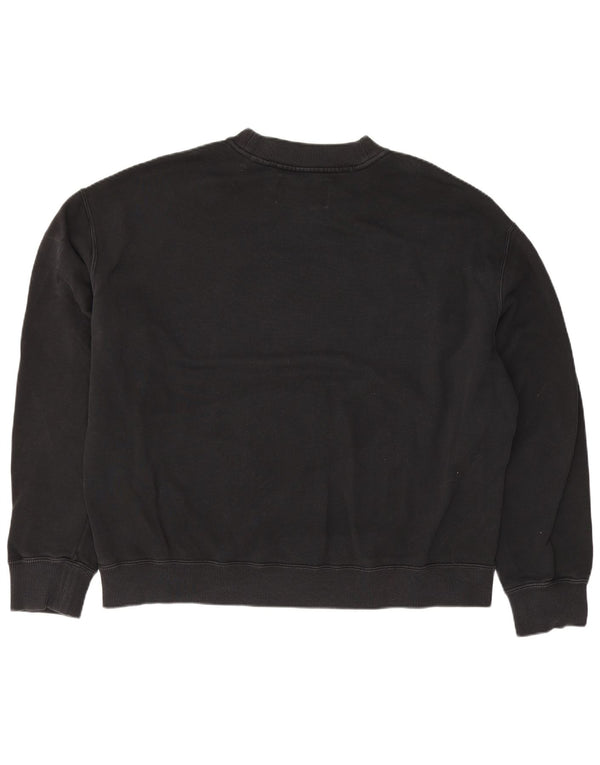 Calvin Klein Jeans Womens Graphic Sweatshirt Jumper UK 22 3XL Black Cotton