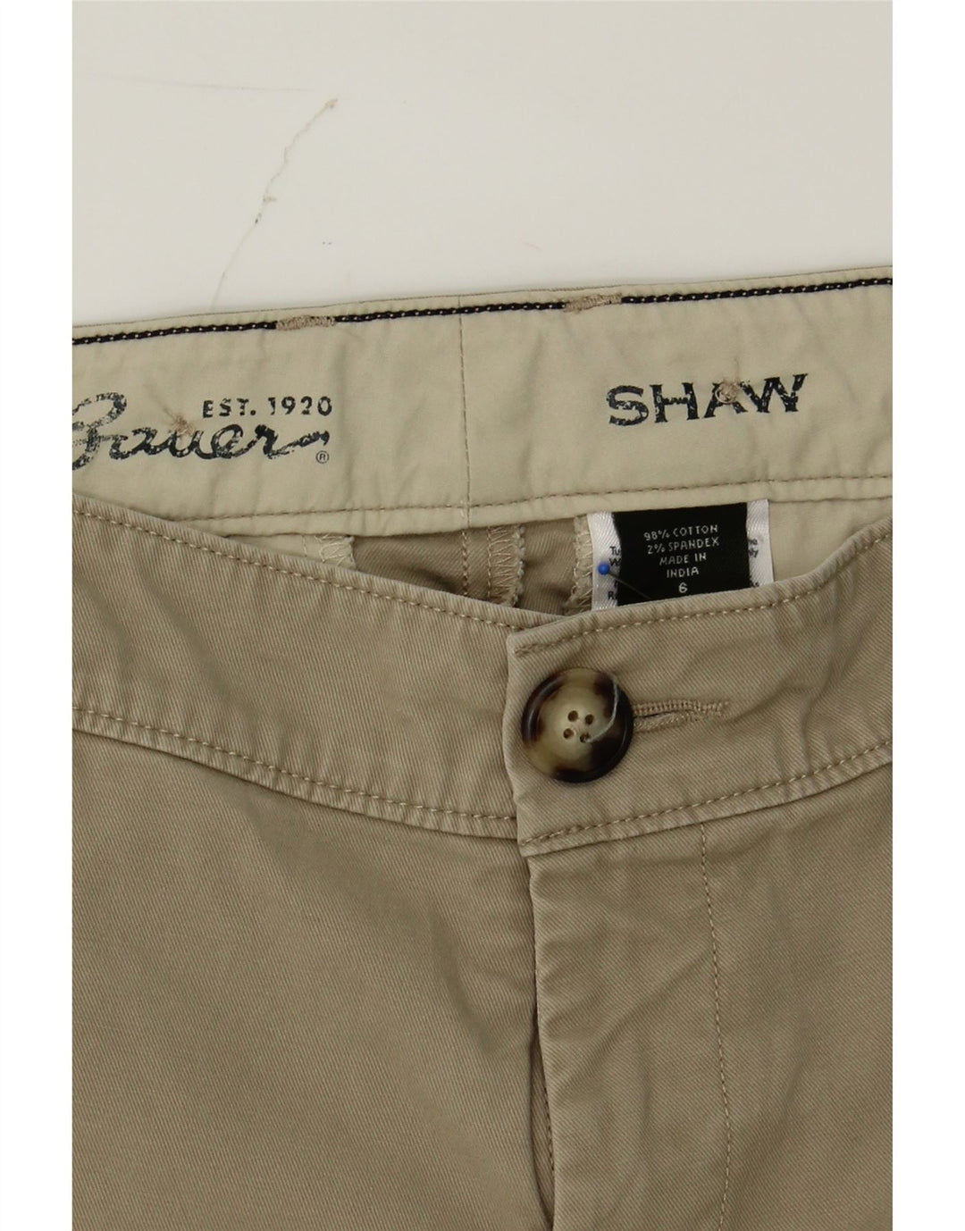 EDDIE BAUER Womens Shaw Fit Chino Shorts US 6 Medium W32  Beige Cotton Vintage Eddie Bauer and Second-Hand Eddie Bauer from Messina Hembry 