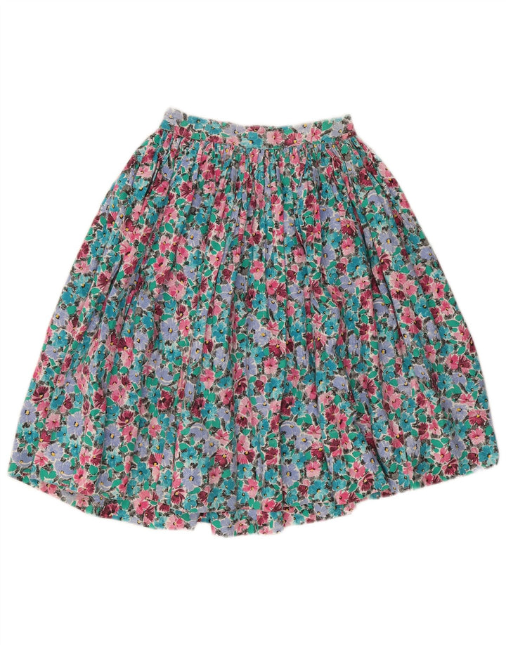 Vintage Kvinders Flared Skirt W30 Medium Multicolored Floral