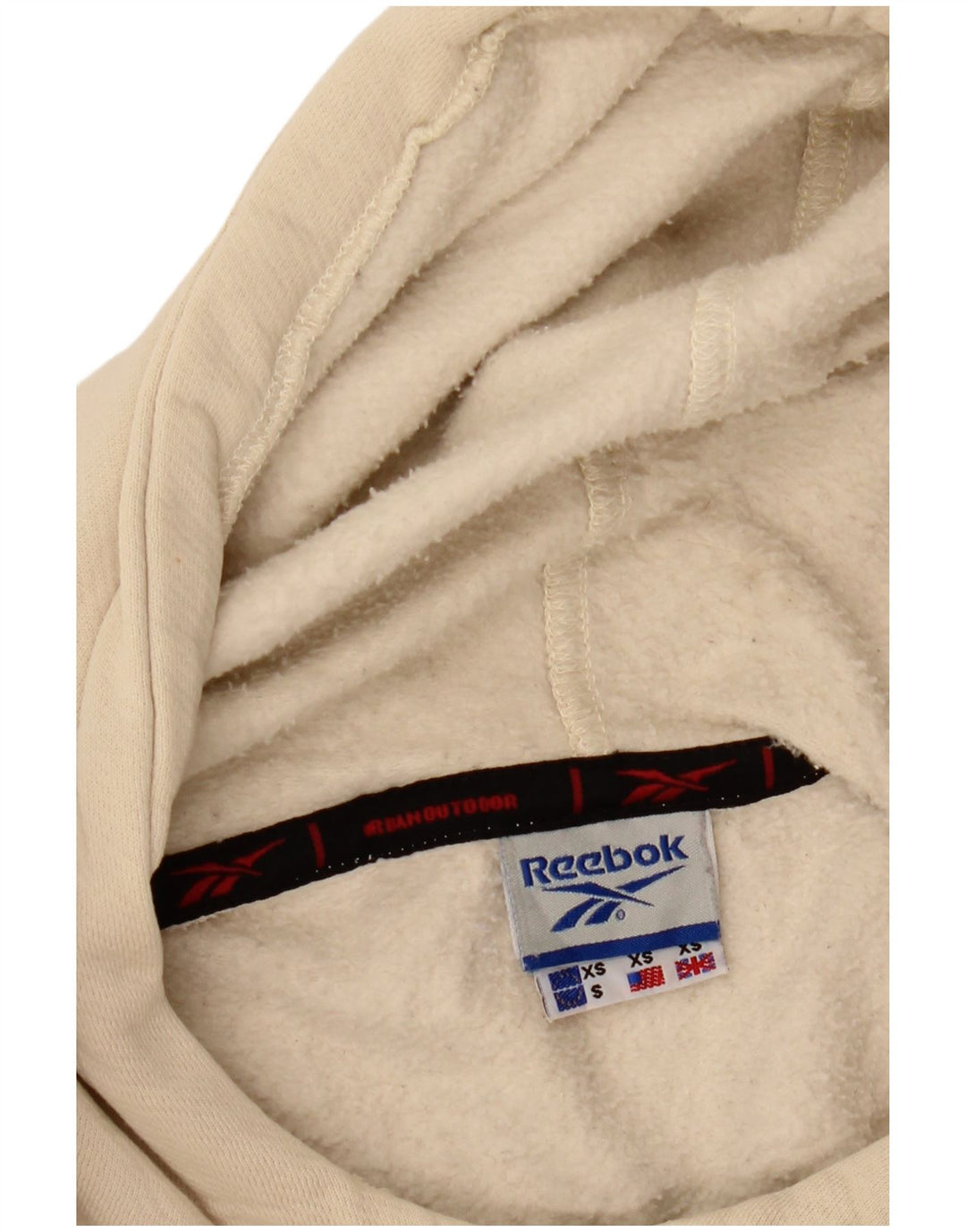 REEBOK Herre Loose Fit Hoodie Jumper XS Off White