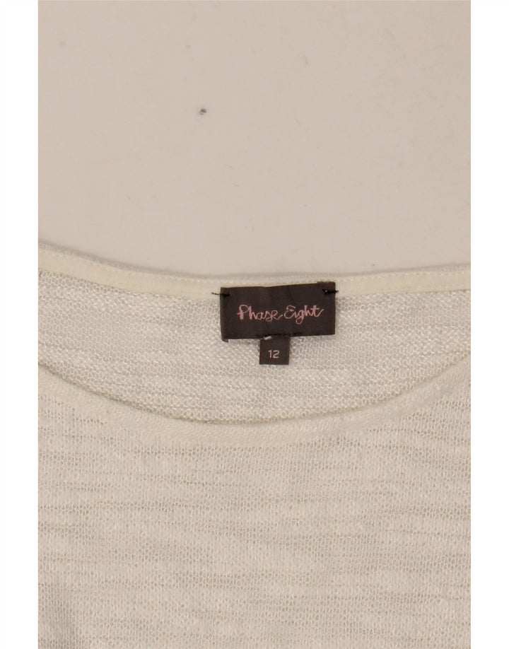 FASE otte Dame Top Langærmet UK 12 Medium White Floral