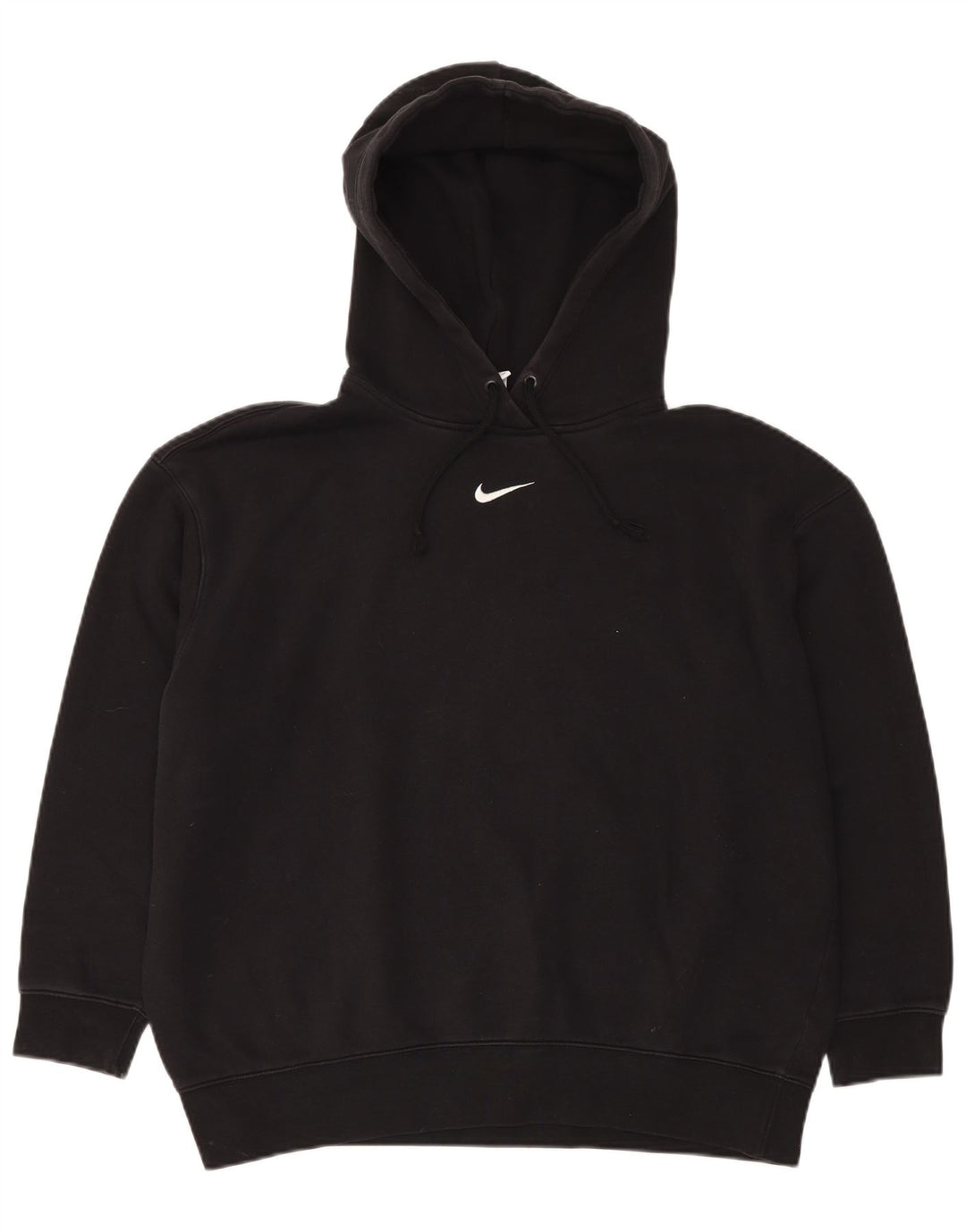 NIKE Loose Fit Hoodie Jumper Medium Sort Bomuld
