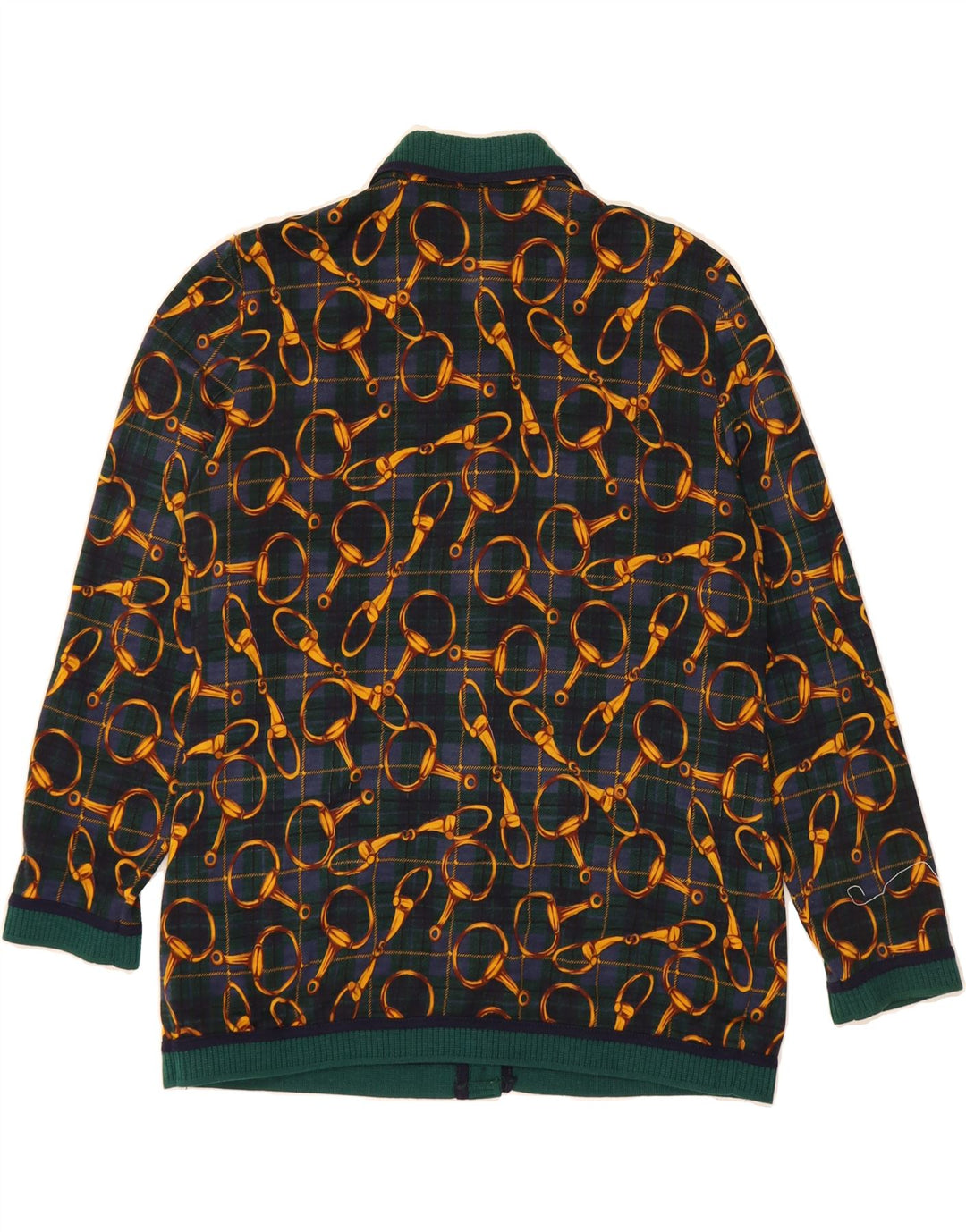 DOMINA Kvinder abstrakt mønster cardigan sweater UK 20 2XL Grøn