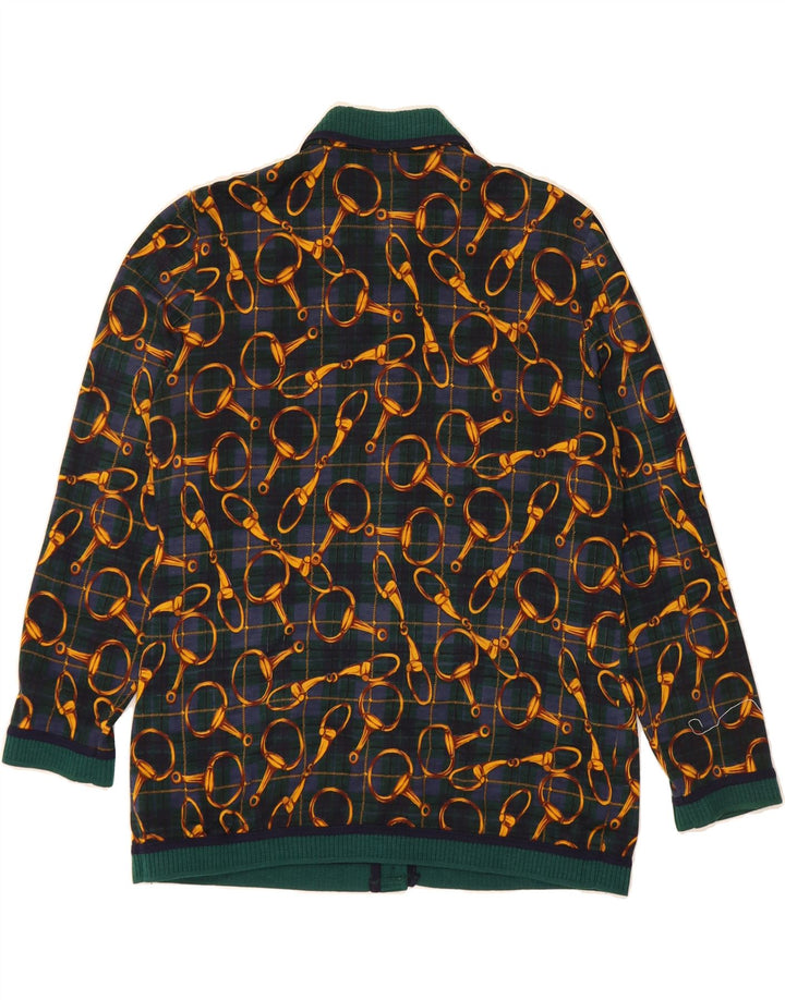 DOMINA Kvinder abstrakt mønster cardigan sweater UK 20 2XL Grøn