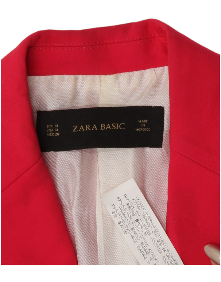 Zara Dame 1-knaps blazerjakke UK 14 Medium Pink Polyester