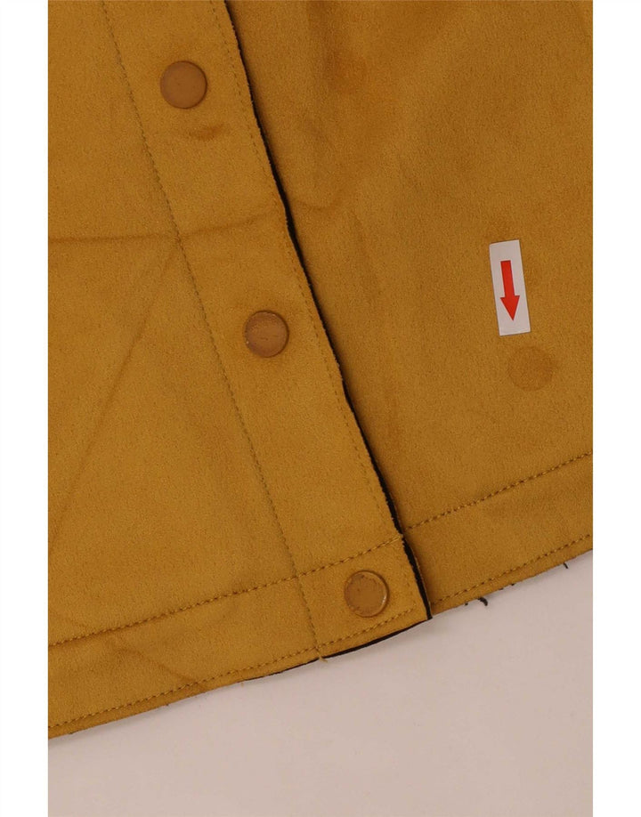 Zara Womens Crop Bomber Jacket UK 16 Large Yellow Polyester