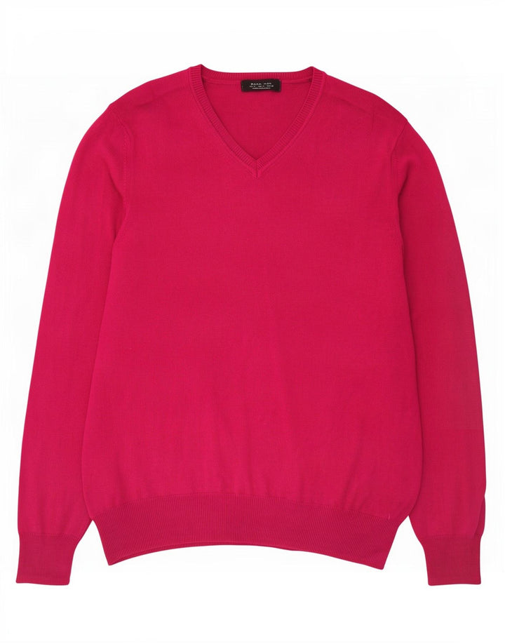 Zara Herre V-hals sweater Medium Pink