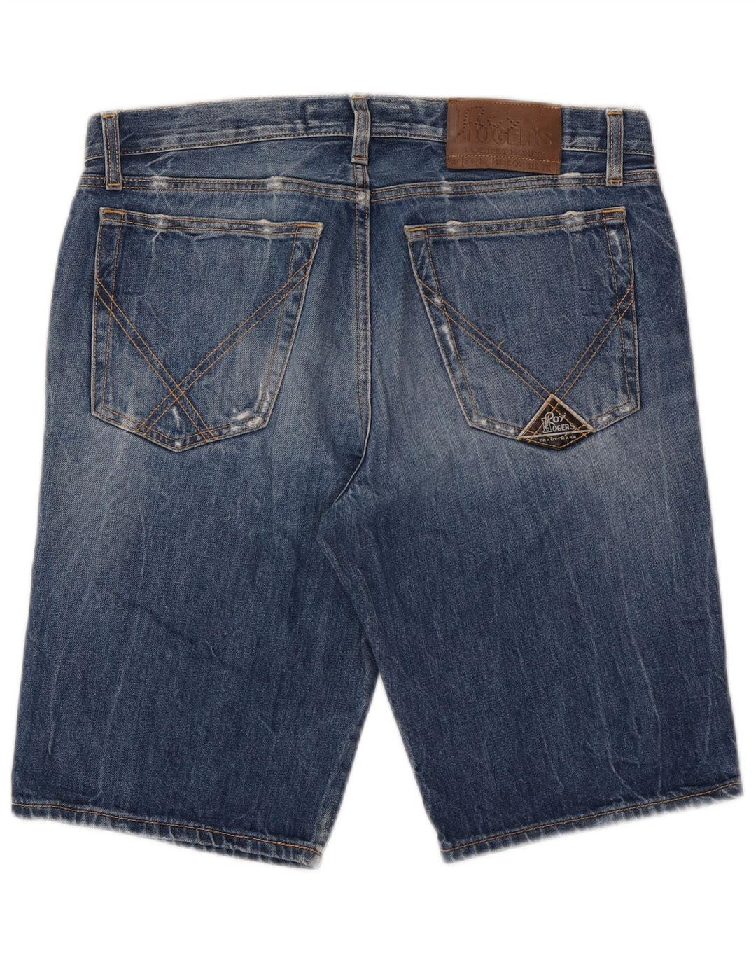 Roy Rogers Herre Distressed Denim Shorts W33 Medium Blue Cotton