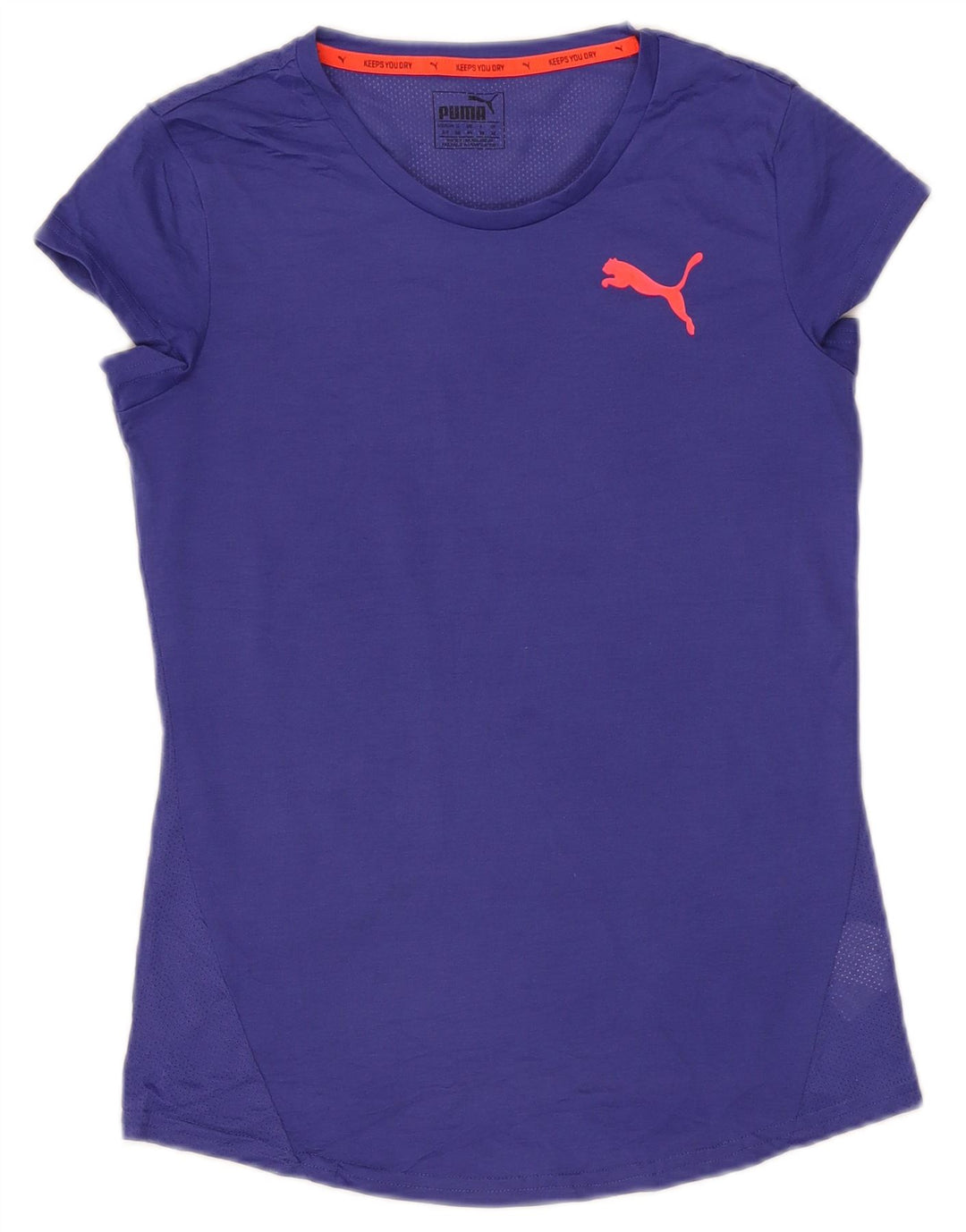 Puma T-Shirt Top UK 10 Lille Lilla Polyester