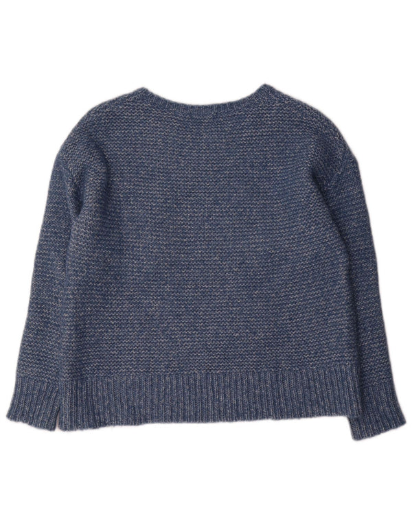 Sun68 Womens Oversized Boat Neck Jumper Sweater UK 10 Small Blue Cotton