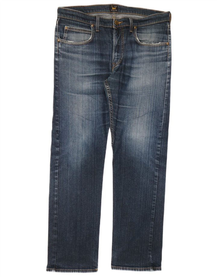Lee Herre Blake Straight Jeans W33 L32 Blå Bomuld