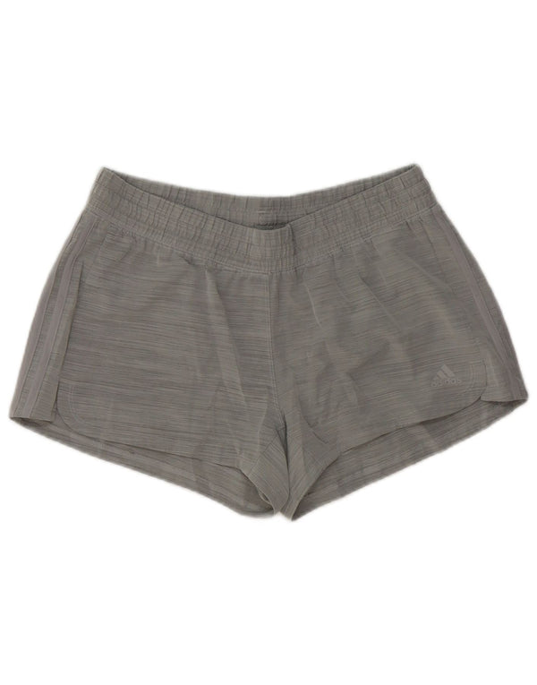 Adidas sportsshorts til kvinder UK 12/14 mellemgrå nålestribet polyester