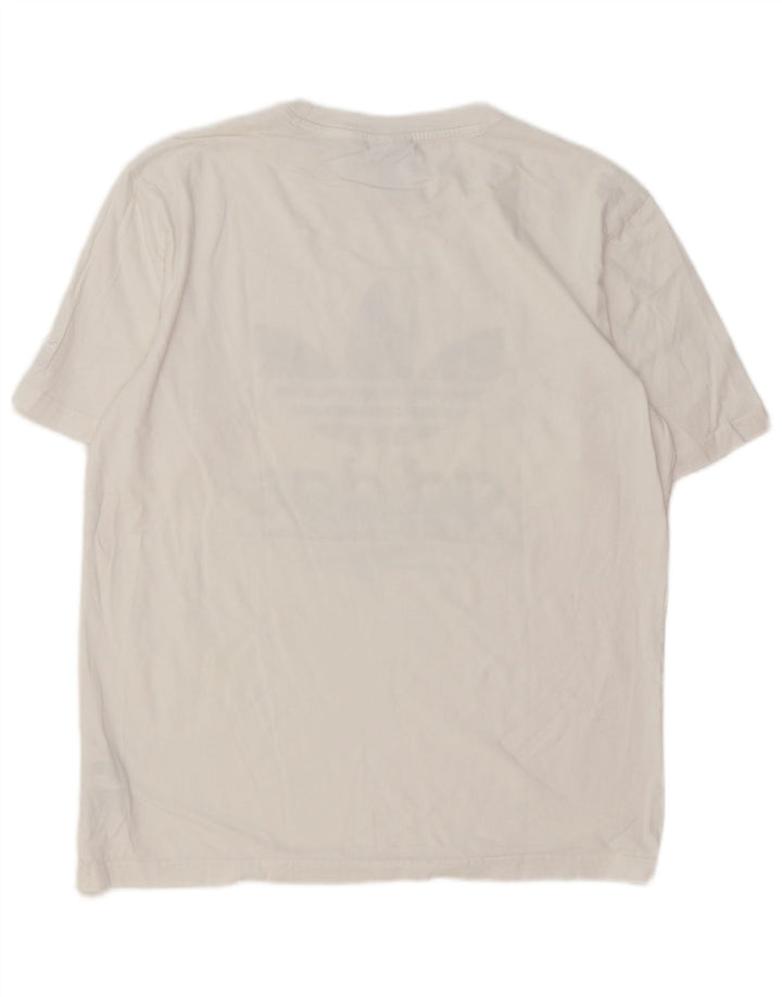 Adidas Grafisk T-shirt top til mænd Medium hvid bomuld