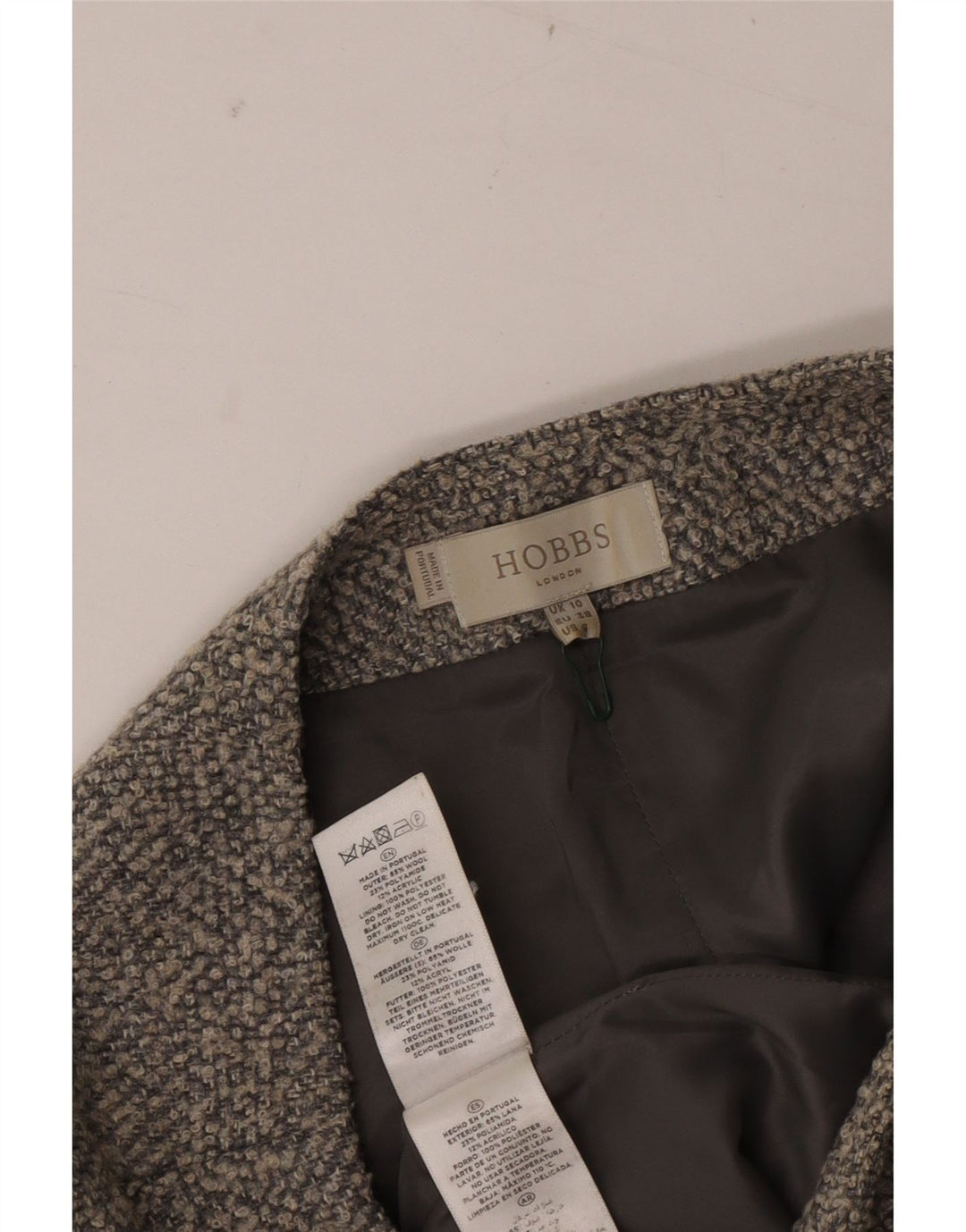 HOBBS Blyantnederdel til kvinder UK 10 Small W28 Grå uld