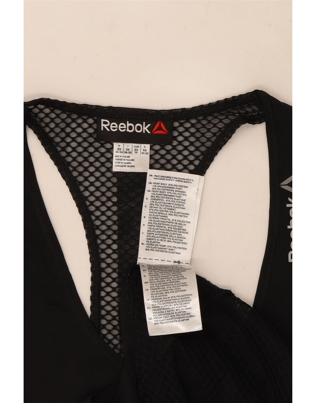 REEBOK Damevest Top UK 4 XS Sort Polyester