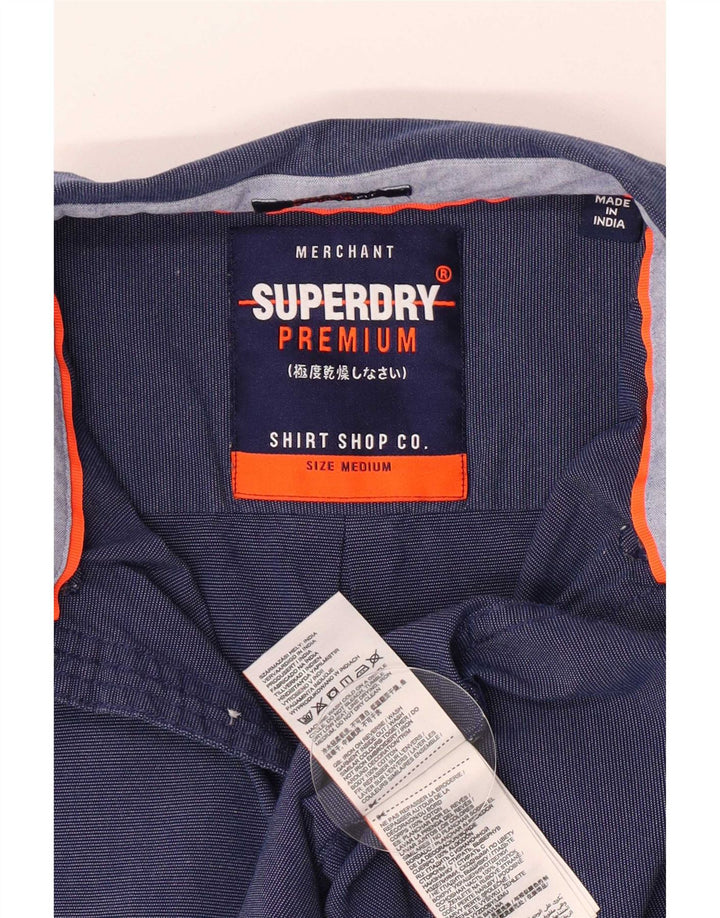 Superdry kortærmet herreskjorte mellemblå bomuld