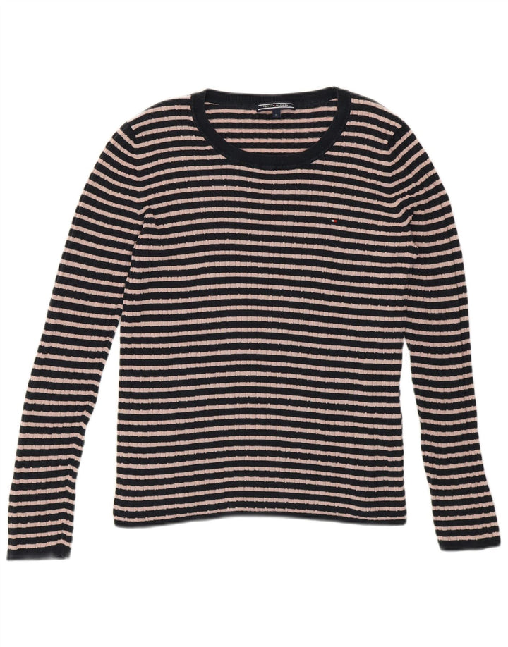 TOMMY HILFIGER Dame Top Langærmet UK 14 Medium Navy Blue Preppy