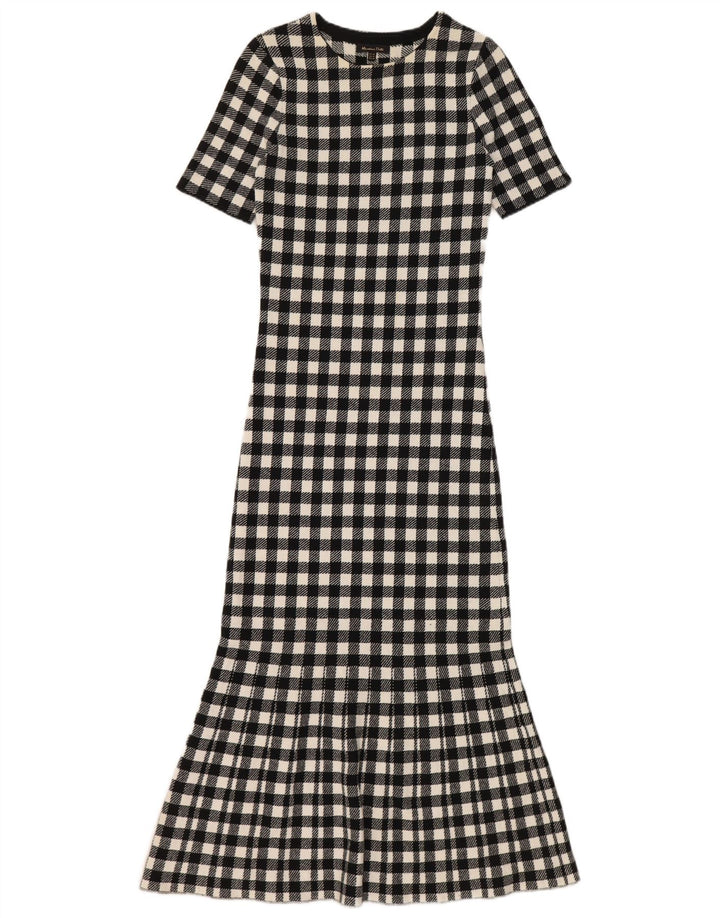 MASSIMO DUTTI Dame Maxikjole UK 4 XS sort ternet bomuld