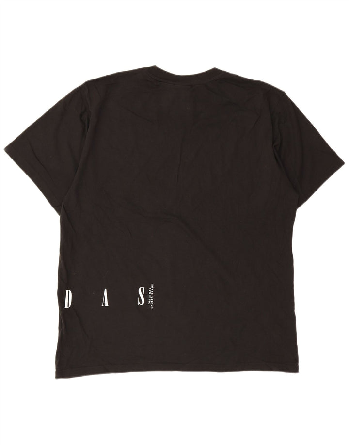 ADIDAS Mens Graphic T-Shirt Top XL Black Cotton