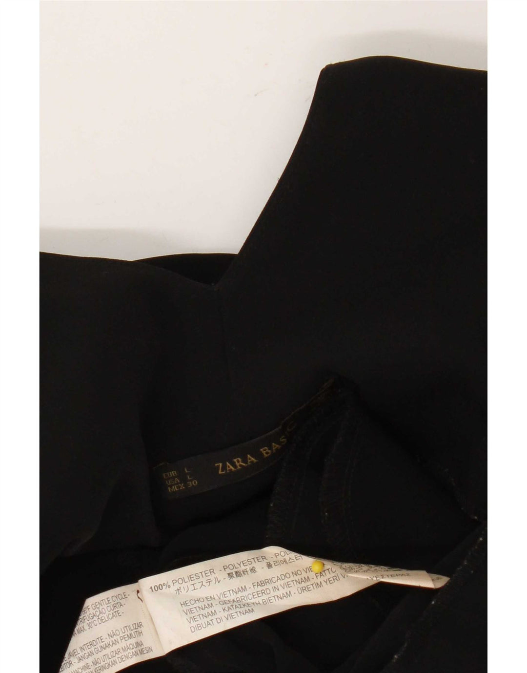 Zara Dame Ærmeløs Playsuit UK 14 Large Black Polyester