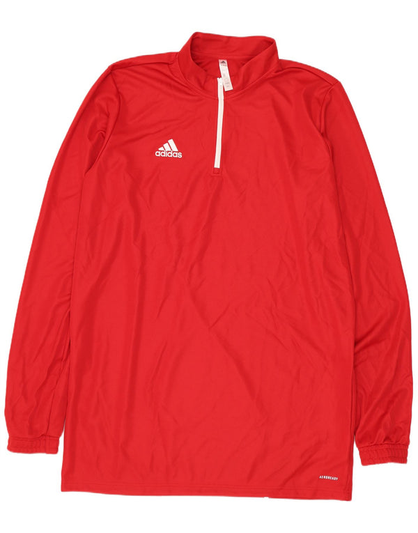 Adidas Herre Aeroready Zip Neck Pullover Træningsdragt Top XL Rød Polyester