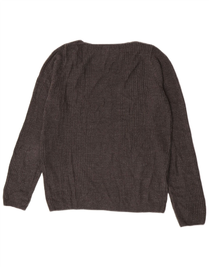 Marks & Spencer Dame V-hals sweater UK 8 Small Grå Akryl