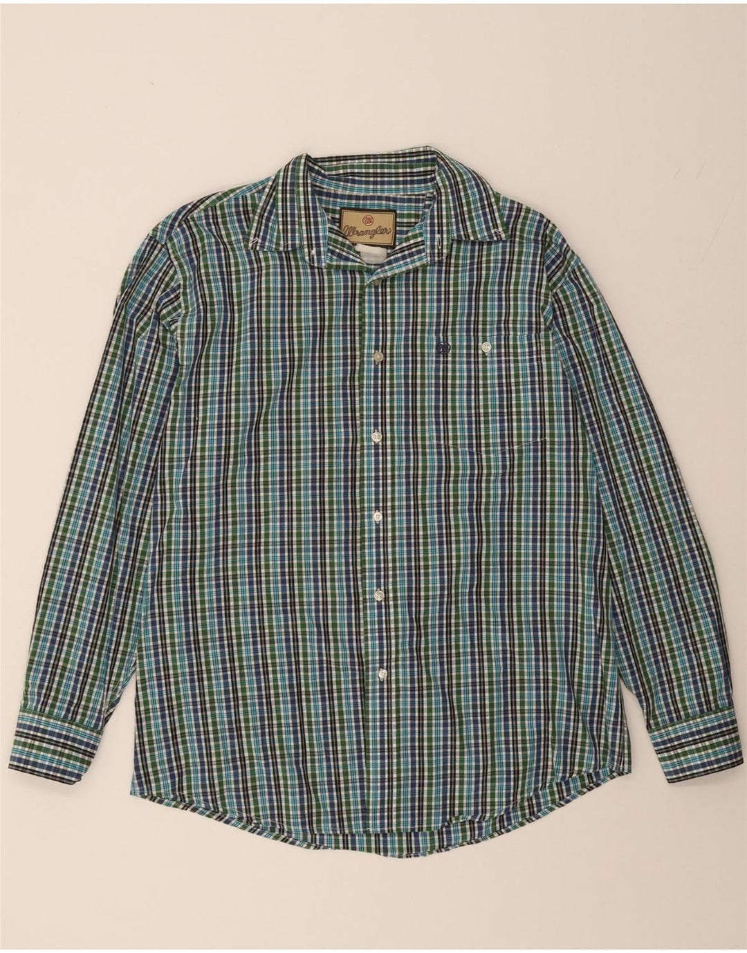 WRANGLER Mens Shirt XL Green Check Vintage Wrangler and Second-Hand Wrangler from Messina Hembry 