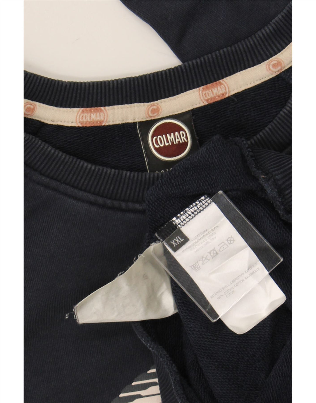 COLMAR Mens Graphic Sweatshirt Jumper 2XL Navy Blue Cotton