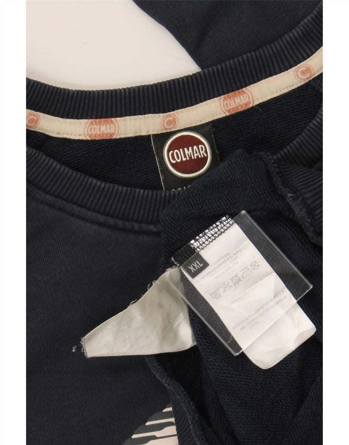 COLMAR Mens Graphic Sweatshirt Jumper 2XL Navy Blue Cotton