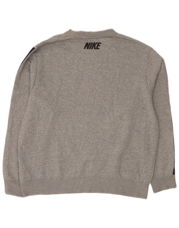 NIKE grafisk sweatshirt til mænd XL Grå bomuld