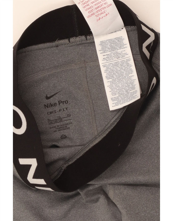 NIKE piger Dri Fit grafiske leggings 13-14 år XL grå farveblok