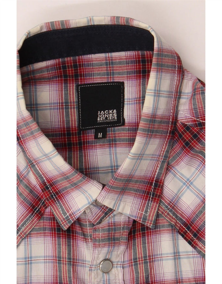 JACK & JONES Mens Short Sleeve Shirt Medium Red Check Vintage Jack & Jones and Second-Hand Jack & Jones from Messina Hembry 