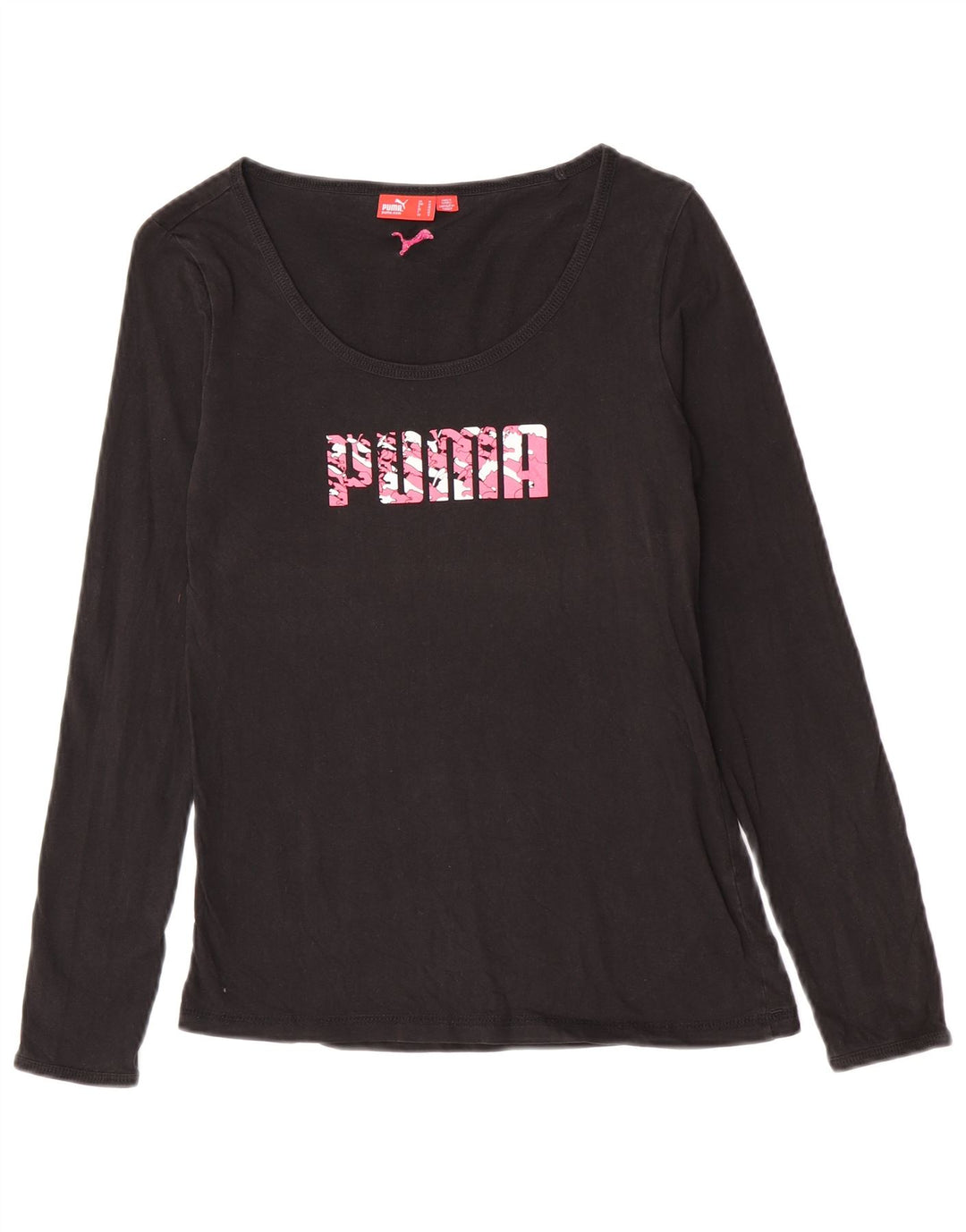 Puma Dame Grafisk Top Langærmet UK 12 Medium Sort