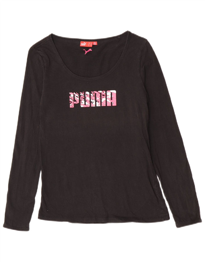 Puma Dame Grafisk Top Langærmet UK 12 Medium Sort