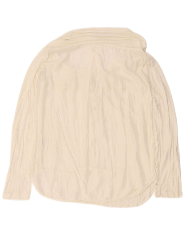 Trussardi Jeans Dame Top Langærmet UK 16 Large Off White Viscose