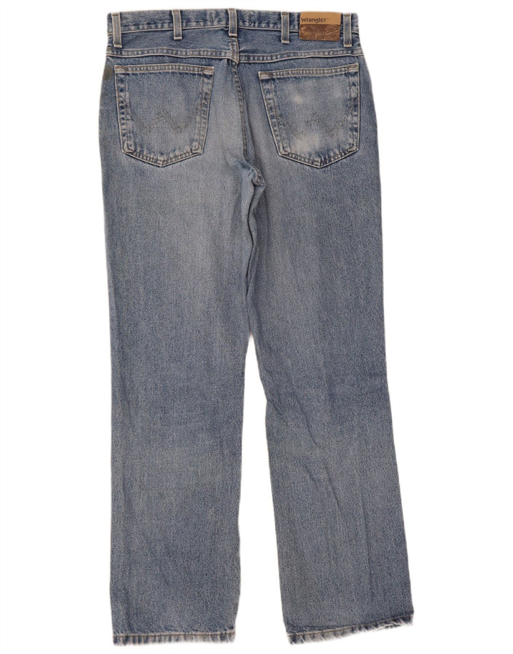 WRANGLER Mens Straight Jeans W34 L32 Blue Cotton