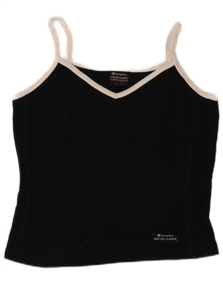 Champion Womens Heritage Classics Cami Top UK 18 XL Sort Bomuld