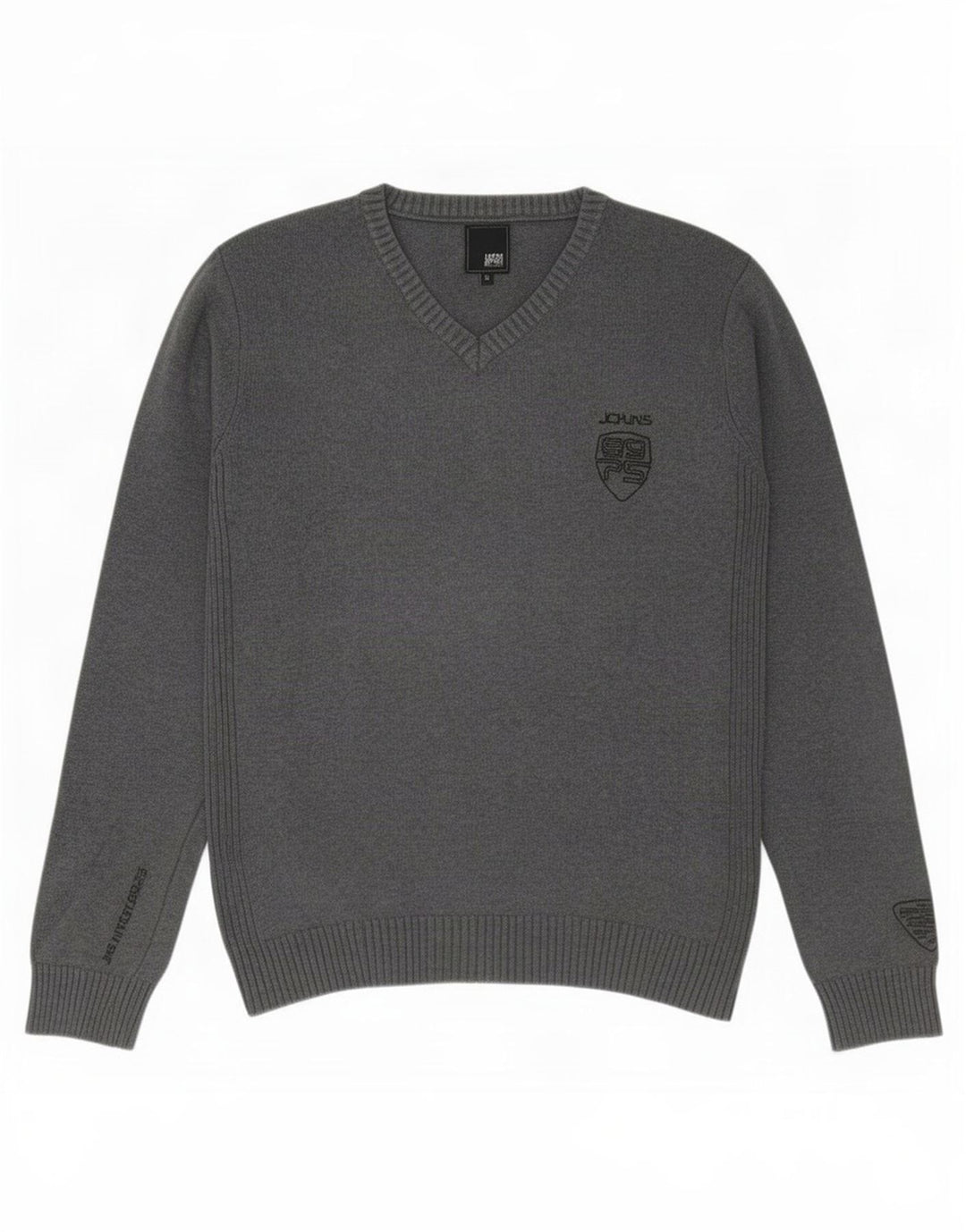 Jack & Jones Herre V-hals sweater mellemgrå bomuld