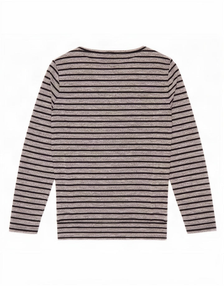 Marks & Spencer Dametop Langærmet UK 16 Stor gråstribet polyester