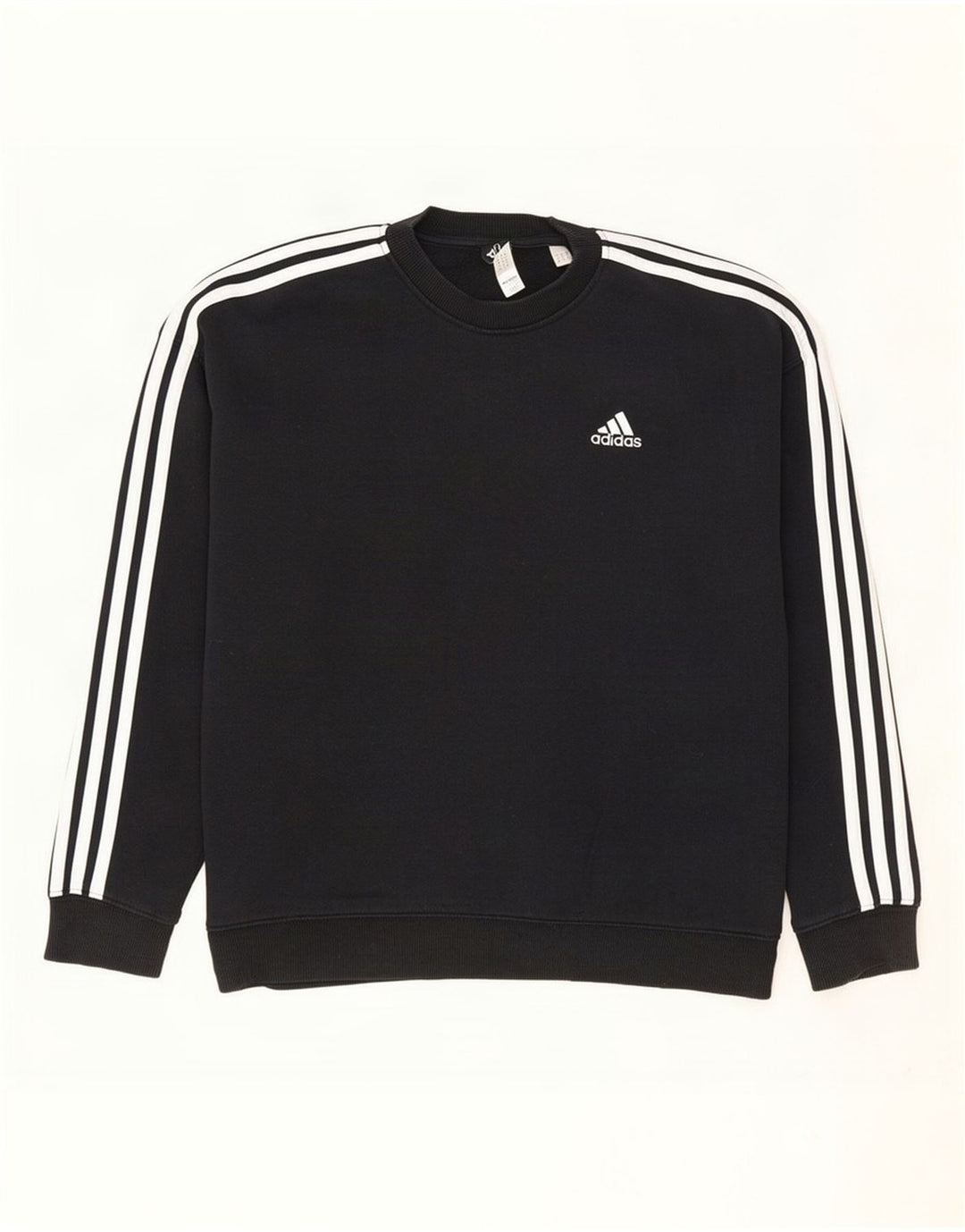 Adidas Dame Oversized Sweatshirt Jumper UK 12/14 Medium Sort Bomuld