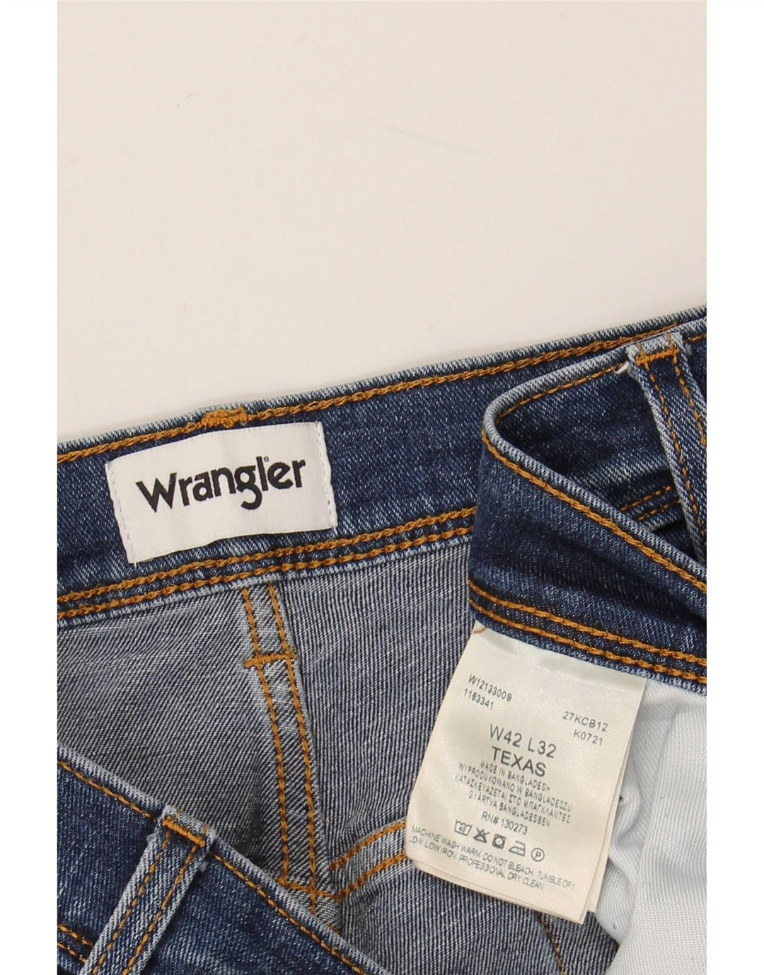 WRANGLER Herre Texas Straight Jeans W42 L29 Blå Bomuld